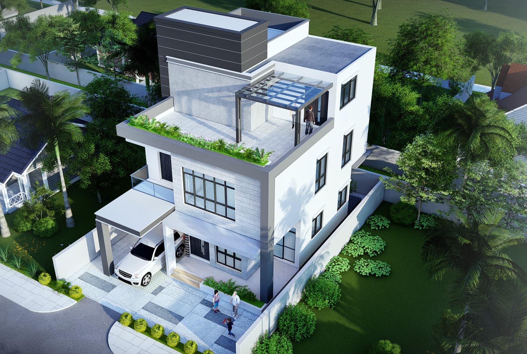 AAP Residence, Aerial design view