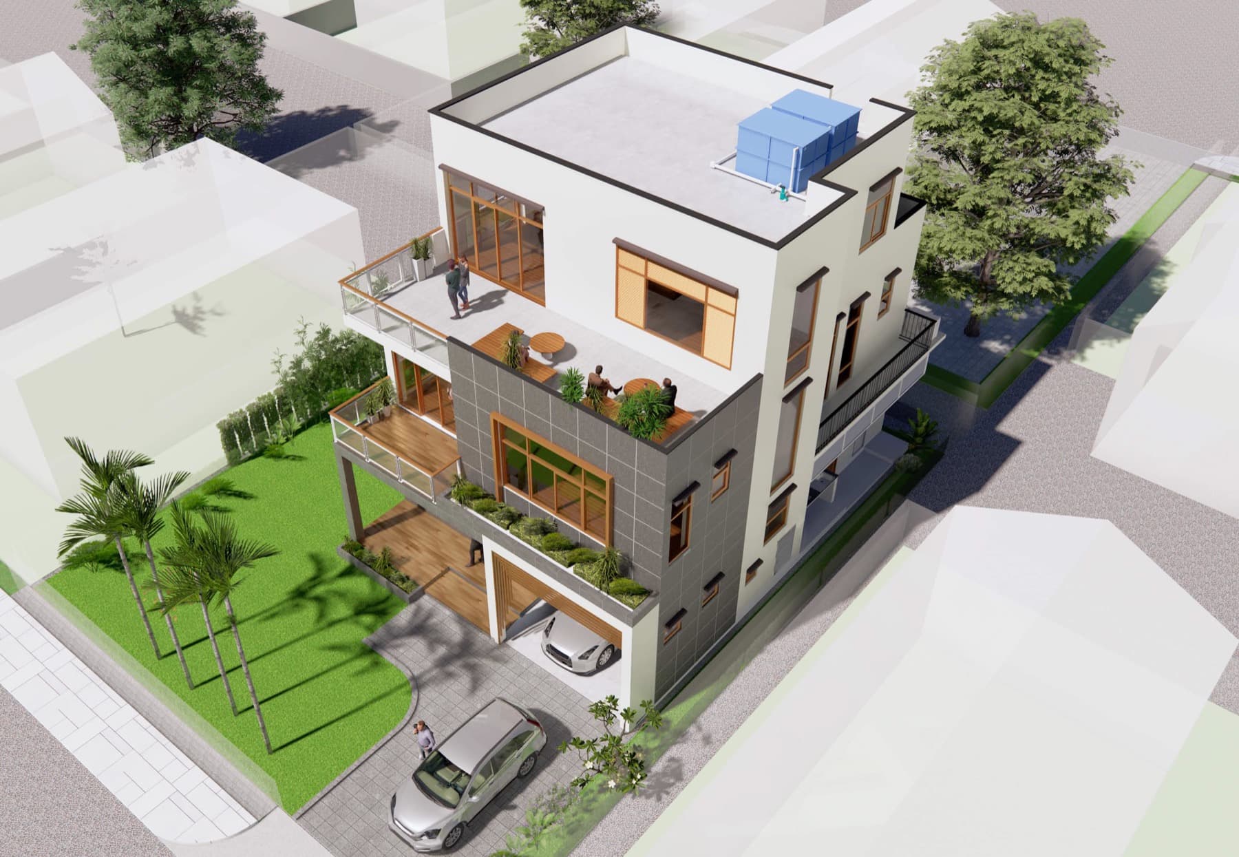 KNOM Residence, Aerial view